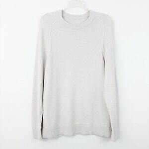 Lululemon Textured Knit Crewneck Sweater Men's Size M Ivory Raglan Long Sleeve